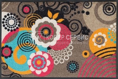 Коврик для дома wash+dry Loops and Flowers 60x180
