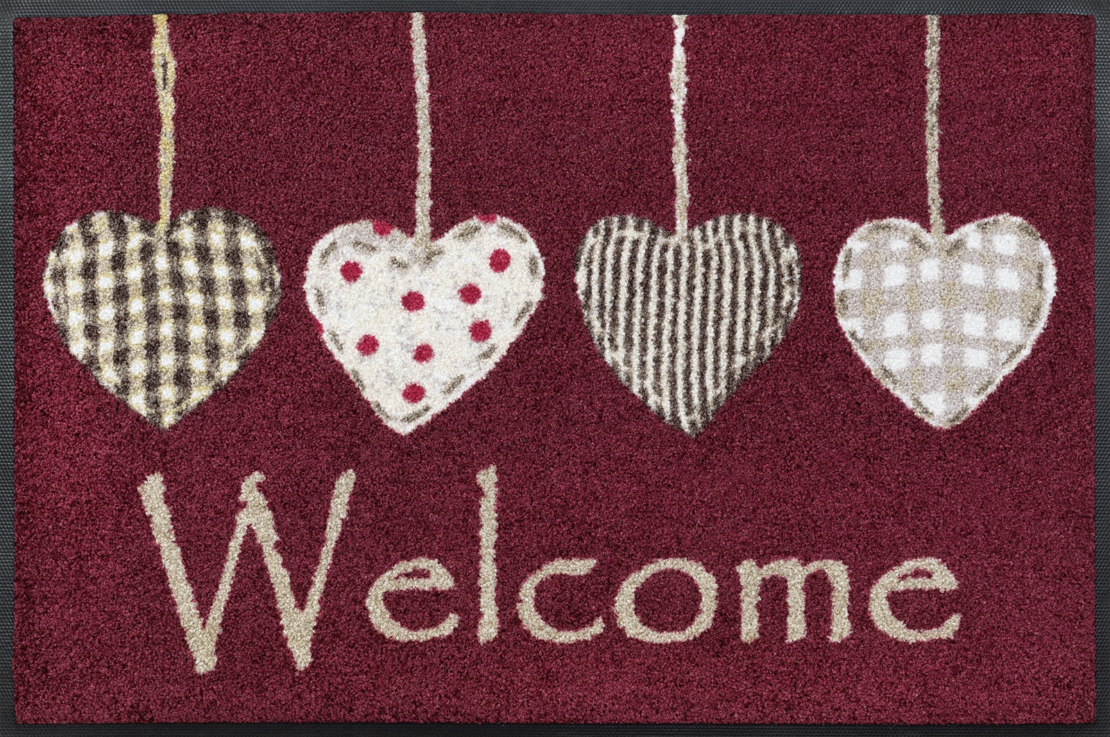 Коврик для дома wash+dry Cottage Hearts red 50x75