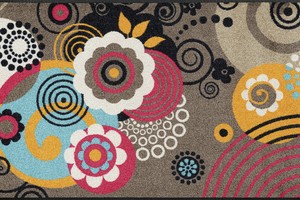 Коврик для дома wash+dry Loops and Flowers 75x120