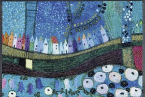 Коврик для дома wash+dry Stadt In Blau 75x120